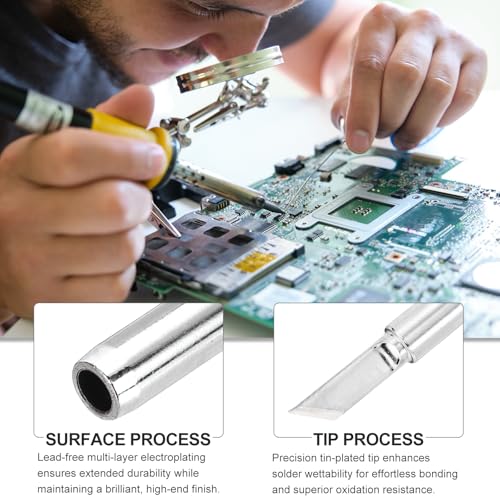MECCANIXITY Pack of 10 900M Solder Tips Internally Heated Soldering Tips with Cleaning Sponge Pad Replacement Welding Accessories Kit for Electrical Solder Station Tip (900M-T-LK) - style: 900M-T-LK