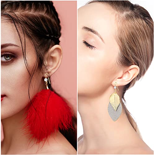 30pcs 14K Golden Diamond Earring Fish Hooks Hypo-allergenic French Rhinestone Ear Wire Connector for Women DIY Earrings Jewelry Making - color: Gold