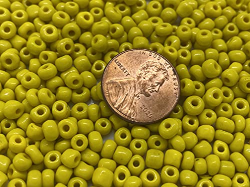 Czech Glass Seed Beads Size:6/0 40 gr / 1.4 oz… (Yellow) - color: Yellow