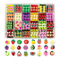 480PCS Fruit Polymer Clay Beads for Bracelet Earring Jewelry Making, Mixed Clay Spacer Beads Charms for DIY Art Craft Gifts (Fruit) - color: Fruit