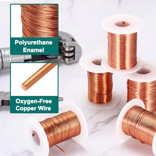 MECCANIXITY 24 AWG Magnet Wire, 24 Gauge Enameled Copper Wire, 8 oz Magnetic Coil Wire for Transformer, Motor, Electric, 155C(311F) - size: 24AWG