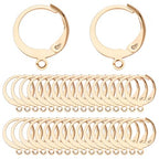 SUNNYCLUE 1 Box 80Pcs Leverback Earring Hooks Real 18K Gold Plated Stainless Steel Huggie Hoop Round Leverbacks Earwires Lever Back Hoops for Jewelry Making Earrings Backs Findings Replacement Adult - color: 80pcs Real 18k Gold Plated Stainless Steel Roun