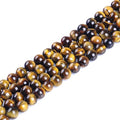 Natural Round A+ Tiger Eye Agate Loose Stone Beads Bulk for Jewelry Making 4MM, 6MM, 8MM, 10MM,12MM (20MM) - color: 20MM