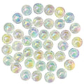 AB Color Noctilucence Acrylic Cube Bead DIY Beading Hairband Bracelets Necklace Craft Embelishment (Shiny Glitter-Round) - color: Shiny Glitter-Round