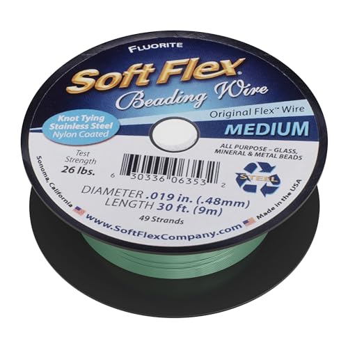 Soft Flex 49 Strand Beading Wire - Medium 0.19 Diameter - 30 Feet Nylon Design Wire - style: Fluorite