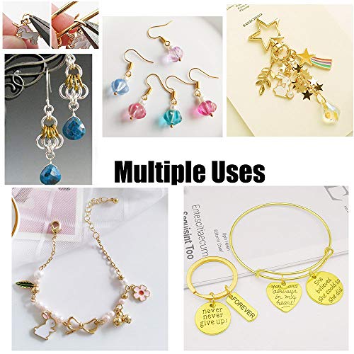 300 pcs Gold Plated Stainless Steel Split Rings Jump Rings Connector Rings for Jewelry Making Necklaces Bracelet Earrings Keychain DIY Craft (13297-Gold, 4mm) - size: 4mm