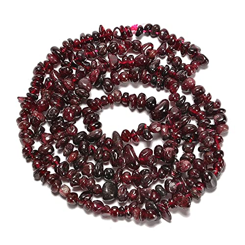 5-8mm Natural Red Garnet Gemstone Chips Loose Beads Semi Precious for Jewelry Making DIY Handmade Craft Supplies 1 Strand per Bag Approxi 34" - color: Red Garnet Chips