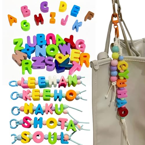 26PCS Large 6mm Hole Letter Beads, 20mm Acrylic Beads A to Z,for DIY Jewelry Making Kit Friendship Bracelet Key Chain and Bag Charm (26 A to Z Red) - color: 26 A to Z Red