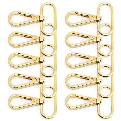 CRAFTMEMORE Snap Hook Swivel Push Gate Lobster Clasps Fashion Clips Purse Making FS10 Pack of 10 (Gold, 1-1/4 Inch) - color: Gold, size: 1-1/4 Inch
