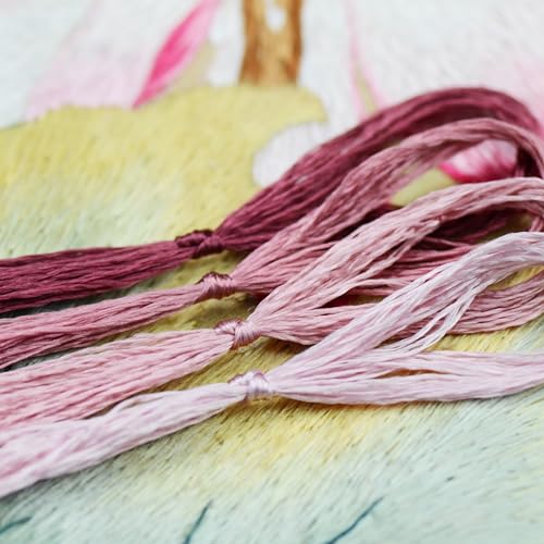 4 Skeins Mulberry Silk Floss Embroidery Thread Floss-Cross Stitch Threads China Silk Woven Jewelry Threads DIY Sewing Kits (16) - color: 16