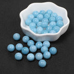 60pcs 6mm Natural Stone Beads Blue Chalcedony Beads Crystal Gemstone for Jewelry Making, DIY Bracelet Necklace - color: Blue Chalcedony, size: 6mm