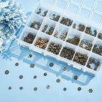 PH PandaHall 540pcs Tibetan Spacer Beads 18 Style Antique Bronze Metal Bracelet Beads Flower Geometric Alloy Jewelry Bead Spacers for Bracelet Necklace Jewelry Making DIY Craft 5-9mm - color: 18 Styles Antique Bronze - 540pcs
