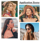 Elecrelive 4 Pairs Western Style Imitation Leather Earrings Beer Bottle Shape Pendants in Flower Cattle Cowboy Hat Pattern with 10pcs Plastic Ear Nuts for Boho Earring DIY Jewelry Making - color: Western Style-4