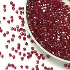 1000pcs Crystal Glass Beads 4mm Bulk Faceted Bicone Spacer Beads for DIY Jewelry Making - color: Crimson AB, size: 4mm