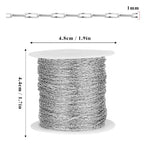 66 FT Small Stainless Steel Cable Chains Roll, 1mm Thin 304 Stainless Steel Oval Cable Link Chains Bulk Spool for Beading Jewelry Making DIY Craft - color: Stainless Steel, size: 1.0mm thickness