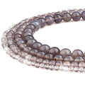 RUBYCA Wholesale Natural Gray Agate Gemstone Round Loose Beads for Jewelry Making 1 Strand - 4mm - color: Gray Agate, size: 4 MM