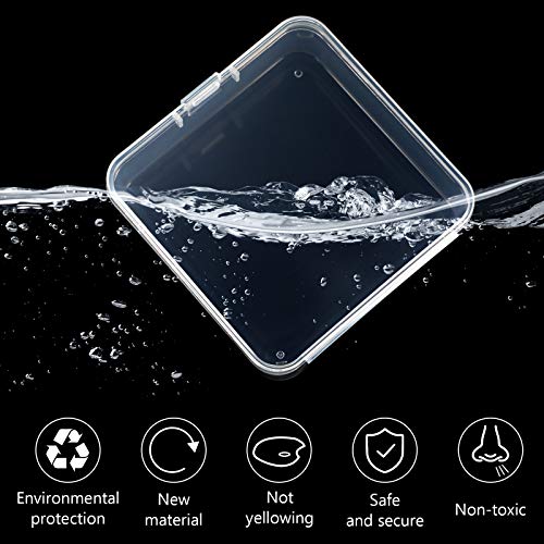 Jetec 6 Pieces Mini Plastic Clear Beads Storage Containers Box for Collecting Small Items, Beads, Jewelry, Business Cards, Game Pieces, Crafts (2.9 x 2.9 x 1 Inch) - size: 2.9 x 2.9 x 1 Inch