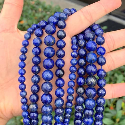 120pcs Adabele Natural Blue Lapis Lazuli Healing Gemstone 6mm Round Beads Gem Stone Spacer for DIY Craft Jewelry Making GS5-6 - color: Lapis Lazuli, size: 6mm (120pcs/2 strands)