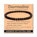 MASSIVE BEADS Handmade Yoga Stretch Elastic Bracelet Natural Stone Crystal Healing Power Energy Gifts for Unisex Adult 4mm 6mm 8mm 10mm - color: Black Tourmaline(Super Protection), size: 4mm