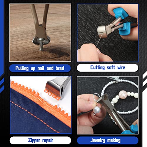 SPEEDWOX Long Reach End Nippers 5-1/2 Inches Mini End Cutting Pliers Fine End Cutters Precision Functional Wire Cutter for Jewelry Making Carpenter Construction Tools Nail Remover Mini Nippers - style: End Nippers