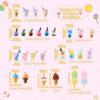 Craftdady Resin Plastic Miniature Food Snack Pendants Charms Ice Drink Juice Pendants Cute Bottle Fruit Keychain Charms Hang Ornament for DIY Craft Earring Bracelet Necklace Jewelry Making - color: Mixed Color Boba Tea & Ice Cream