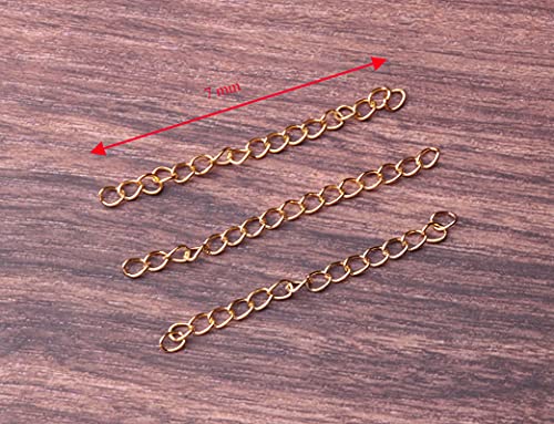 60 Pcs Necklace Extension Chain Metal Silver Gold Twist Removable Tail Extender Chains for Jewelry Making Bracelet Anklet Keychain DIY Kit (Gold, 7 cm) - color: Gold, size: 7 cm