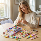 Keychain Making Kit 300PCS Complete Set for Adults Beginners DIY Bead with Resin & Acrylic Charms Bag Charm Kit Birthday Party Favors Gift