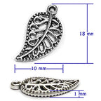 Heather's cf Four Leaf Clover Silver Leaf Beads 100-150 Pcs Leaves Craft Antique Leaf Charms for Crafting Leaf Pendant Charm for Necklace Bracelet Earring Making Fall Leaf Beads Set - color: Silver Filigree Leaf