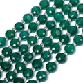 8×5mm Green Agate Natural Stone Beads for Jewelry Making About 35-40pcs 1 Strand 15" Drilled Flat Faceted Cabochon Gemstone Beads for Bracelets Necklace DIY Crafts - color: Green Agate
