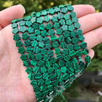 Songxi 60pcs 6mm Green Peacock Plum Blossom Natural Stone Beads for Jewelry Making, Smooth Loose Flower Shape Gemstone Beads for Bracelets Necklace Earrings Making Supplies ﻿ - color: Green Peacock