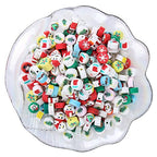 100pcs 10MM Mixed Christmas Beads Polymer Clay Spacer Beads for Women Jewelry Making DIY Bracelet Necklace Accessories Gift (Christmas) - color: Christmas