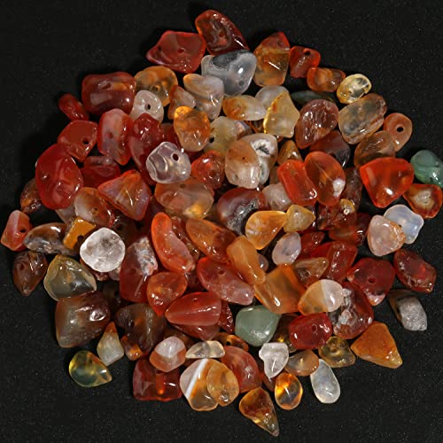 30in Red Agate Natural Chip Stone Beads 5-8mm About 230pcs, Irregular Drilled Orange Red Bead for Bracelets Jewelry Making Supplies for Adults, DIY Crafts. - color: Red Agate