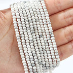 BEADIA Natural White Howlite Beads 4x2mm 120pcs Faceted Rondelle Loose Semi Gemstone Beads for Jewelry Making Design - color: White Howlite
