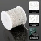 UMAOKANG 32.8 Feet Silver Jewelry Chain for Jewelry Making Silver Plated Brass Chain Roll Women Necklace Bracelet DIY Embossed Oval Cable Chain - color: Silver Embossed Oval