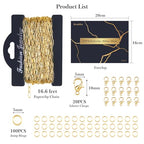 18K Gold Chain for Jewelry Making – Stainless Steel Paperclip Chain, 16.6 Feet DIY Bracelet Necklace Kit with 100 Jump Rings, 50 Clasps, 26 Letter Pendants & 30 Colorful Charms - color: 18K Gold Stainless Steel Paperclip Chain 16.6 Feet