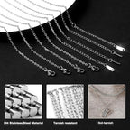 Cadikez 24PCS Stainless Steel Rolo Cable Chain Necklace Bulk, 2mm 18inch Stainless Steel Finished Oval Cable Link Chains for Necklace Jewelry Making - color: 2.0mm Stainless Steel