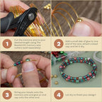 The Beadsmith Memory Wire & End Caps Set - Gold-Plated, 1 mm Thick, 2.25 in (60 mm) Diameter, 12 Bracelet Coils with 8 End Caps, Heavy-Gauge, Bracelet Making Kit, for Jewelry Making - color: Gold