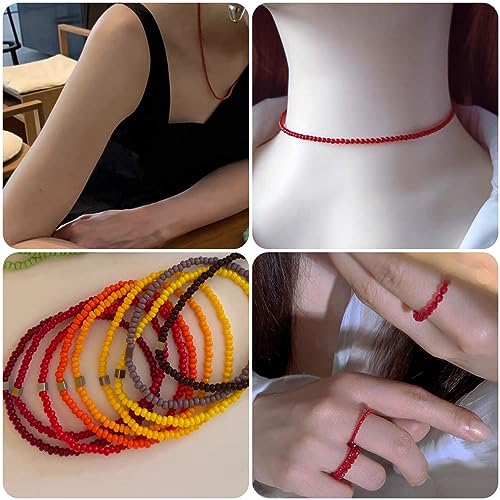 Seed Beads 200 Grams About 6500pcs, 3mm 8/0 Red Glass Craft Beads for Making Earrings, Bracelets, Pendants, Waist Jewelry,DIY Handmade Seed Beads (Red) - color: Red, size: 3mm