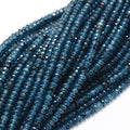 Perlin Agate & Jasper Gemstone Strand Beads 4 mm Rondelle 110 Pieces Jewellery Beads Semi-Precious Stone for Jewellery Necklace Bracelet Earrings (Navy Blue) - color: navy blue