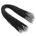 100 Pcs Waxed Necklace Cord with Clasp Bulk Necklace String Bracelet Rope Cords for Jewelry Making Pendants DIY Supplies (Black, 18 Inches) - style: Black