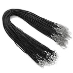 100 Pcs Waxed Necklace Cord with Clasp Bulk Necklace String Bracelet Rope Cords for Jewelry Making Pendants DIY Supplies (Black, 18 Inches) - style: Black