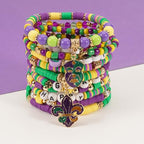 Twinfree Bohemia Beaded Bracelet for Women, Polymer Clay Stretch Bracelets - color: color 47