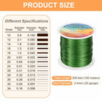 HARFINGTON Wire 328ft Length 26 Gauge Copper Craft Jewelry Wrapping Wire Tarnish Resistant Beading for Jewelry Making Supplies Crafting, Green - color: Green