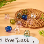 FASHEWELRY 12Pcs Glass Jellyfish Beads Flower Bead Cap 15x16mm Clear Wind Bell Flower Beads 6 Colors Glass Fishing Bead for Wind Chimes Craft Tassel Jewelry Making Keychain Ornament - color: Bell Flower Beads, 15x16mm
