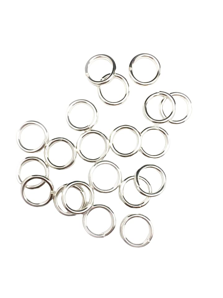 20pcs 925 Sterling Silver Open Jump Rings, 16 Gauge 9.0mm OD/6.5mm ID Made in USA by CRAFT WIRE - size: 9.0mm OD/6.5mm ID