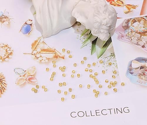 Round Glass Beads Penta Angel 2200Pcs 2mm Mini Craft Loose Spacer Pony Beads for Earring Bracelets Necklace Waist Beads Jewelry Making (Light Gold) - color: Light Gold