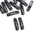 BEADIA Curved Snowflake Obsidian Stone Beads 36x10mm 4pcs for DIY Bracelet Jewelry Making - color: Snowflake Obsidian