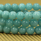 Angelstones Handmade Natural Healing Gemstone 6mm Round Beads Stretch Crystal Bracelet 7 Inch Unisex - color: Blue Amazonite