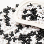 300pcs Black&White Cross Beads 12 * 16mm Cross Bead Crosses Spacer Bead Bulk for DIY Crafting Necklace Bracelet Jewelry Making Keychain (Black&White) - color: black&white