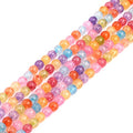 JOE FOREMAN 10mm Dyed Semi Precious Round Mixed Crackle Rock Quartz Gemstone Beads for Jewelry Making Strand 15" - size: 10MM